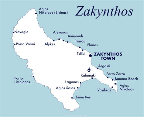 Map Of Zante Resorts Coreen Charlotta