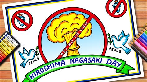 Hiroshima Nagasaki Day Drawing Hiroshima Nagasaki Day Poster