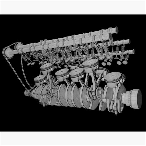 Animated V12 Engine Gasoline Ignition 3D model - Download Engine on ...