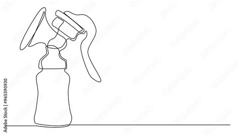 Continuous Line Breast Pumpone Line Drawing Of Tool For Pumping Mother