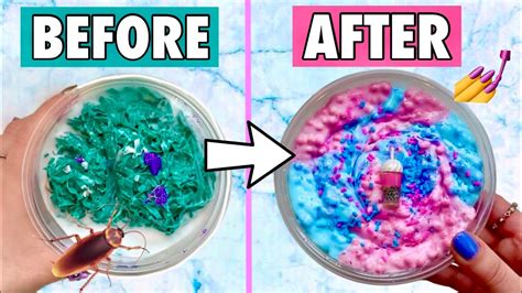 Fixing My Weirdest Slimes 😱😳 Slime Makeover How To Make Slime Diy