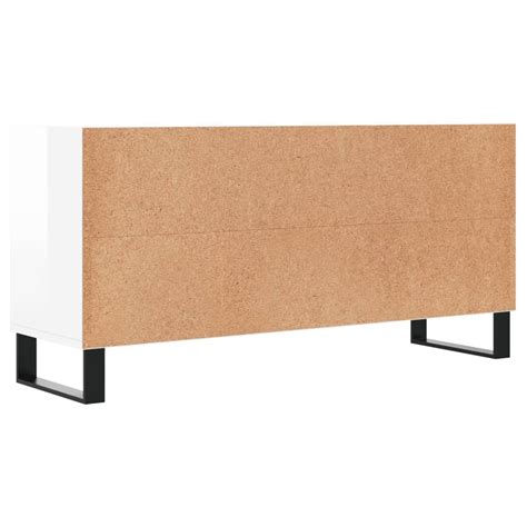 HEN Meuble TV blanc brillant 103 5x30x50 cm bois d ingénierie