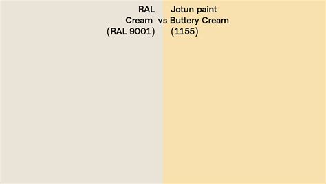 RAL Cream RAL 9001 Vs Jotun Paint Buttery Cream 1155 Side By Side