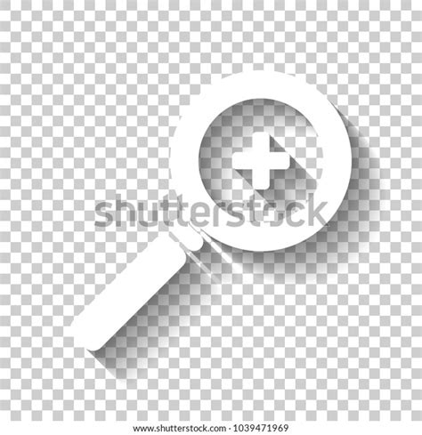 Zoom Icon White Icon Shadow On Stock Vector Royalty Free 1039471969