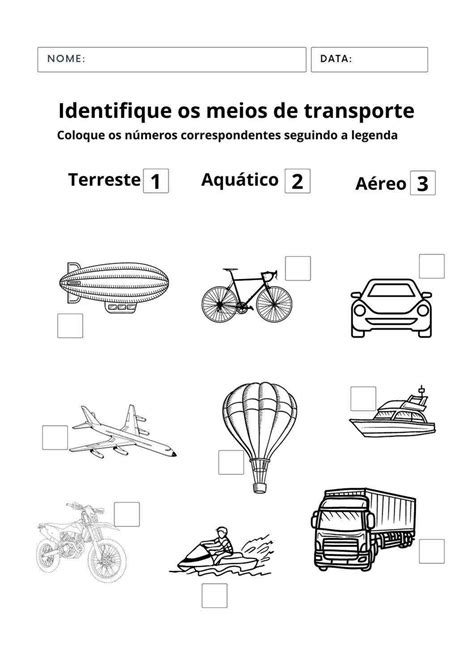 Meios de transporte educação infantil 8 atividades criativas