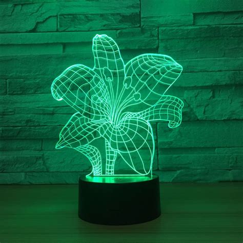 Abstract Flower 3d Optical Illusion Lamp 3d Optical Lamp