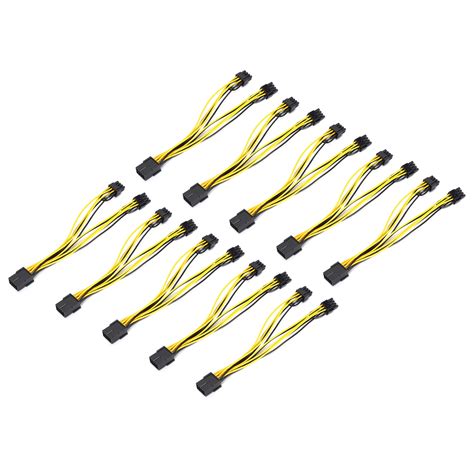 10 Pack Pcie Cable 8 Pin Pcie To 2xpcie 8 Pin 6 Pin 2 Pin Pci Express Graphics Card Connector