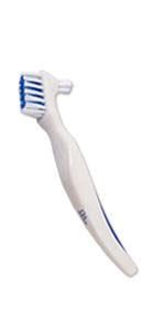 White Denture Brush Easy Grip Handle Double Bristle Head Amazon Co