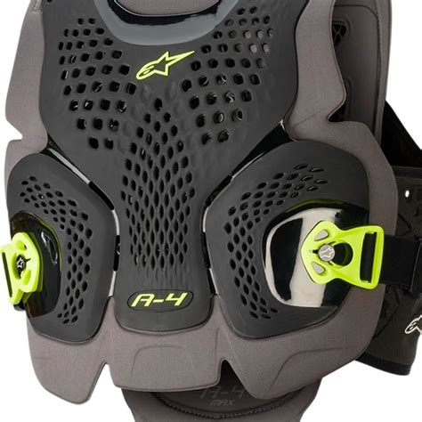 Colete Alpinestars A Max Chest Preto Cinza Amarelo Grid Motors