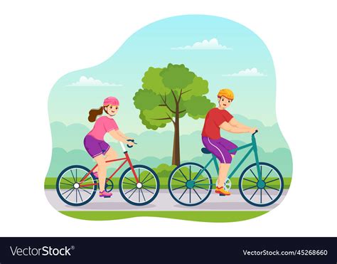 Mountain Biking With Cycling Down The Mountains Vector Image