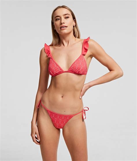 KARL LAGERFELD K IKONIK ALL OVER TRIANGLE BIKINI TOP Επώνυμο Store