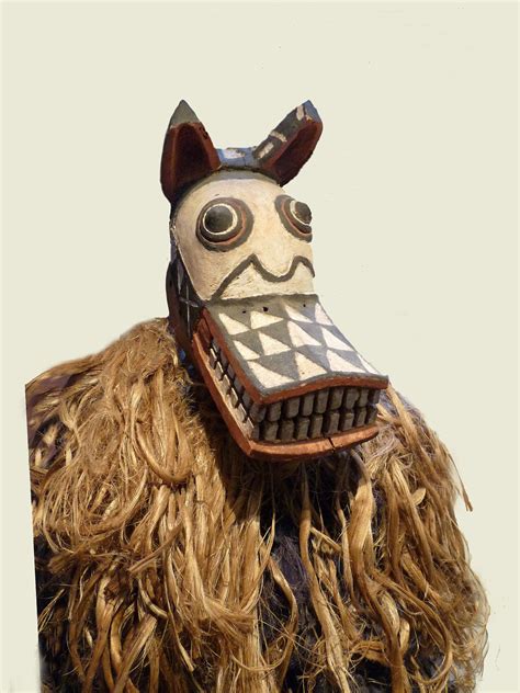 Traditional Bwa Hyena Mask from Burkina Faso