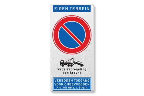 Verkeersbord Verboden Te Parkeren Eigen Terrein Art 461 Traffic