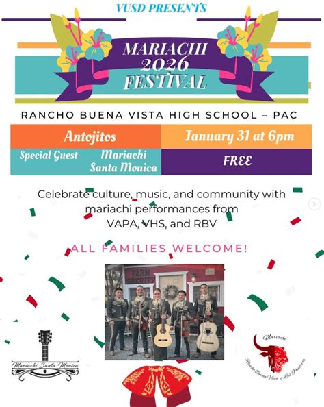 Vusd Presents Mariachi Festival 2026 At Rancho Buena Vista High School