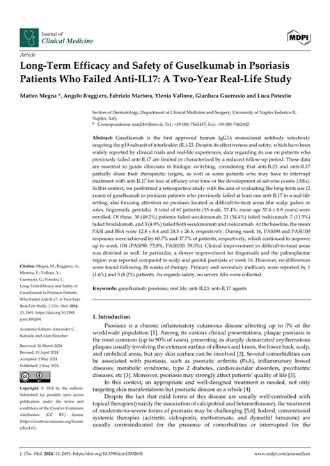 Pdf Long Term Efficacy And Safety Of Guselkumab In Psoriasis Patients