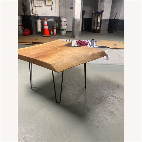 Handcrafted White Oak Raw Edge Coffee Table - AptDeco