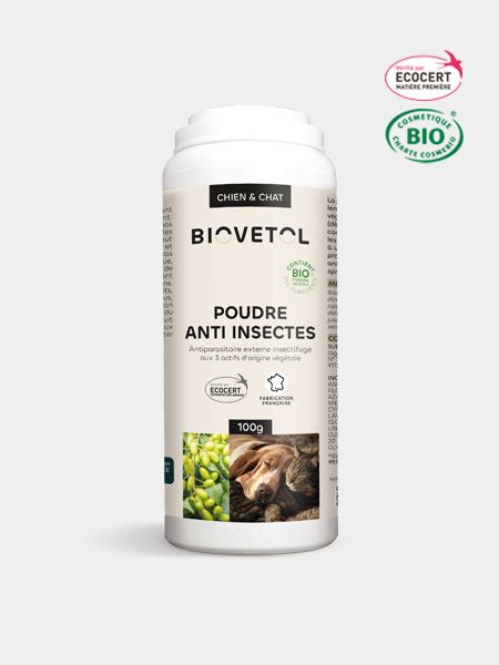 Poudre Anti Insectes Bio Pour Chien Et Chat Biovetol Inooko