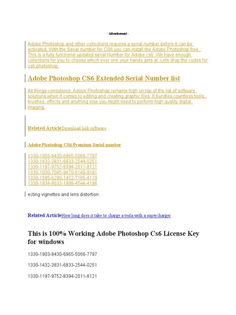 Adobe Photoshop Cs6 Extended Serial Number List Pdf Adobe Photoshop