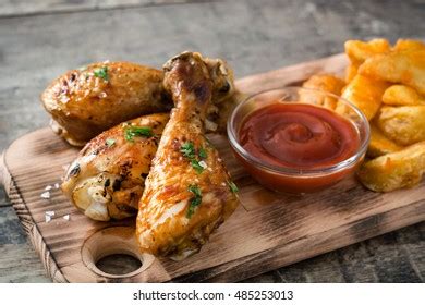 Roast Chicken With Chips Images Stock Photos D Objects