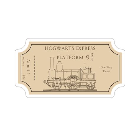 Hogwart S Express Platform Ticket Sticker On A White Background With