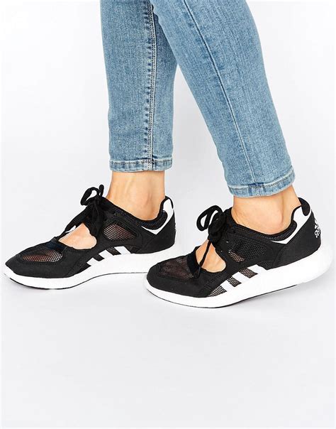 Lyst Adidas Originals Originals Black Lace Up Open Sneakers Black