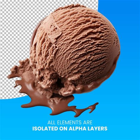 Bola De Helado De Chocolate Aislada Del Fondo En Psd Archivo Psd Premium