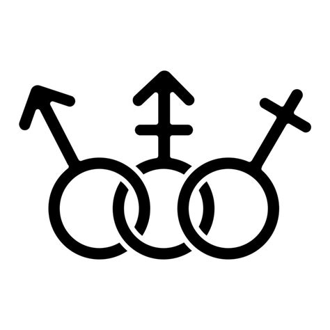 Transgender People Equality Glyph Icon Female Male Human Rights