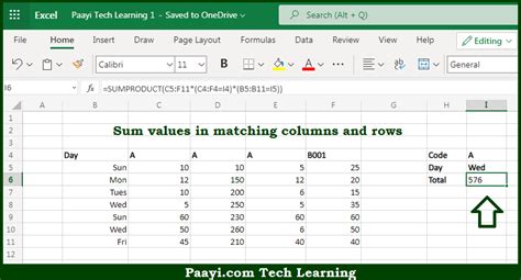 Learn How To Sum Matching Columns And Rows In Microsoft Excel