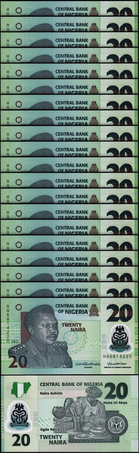 Nigeria Naira Unc Pcs Lot Consecutive P New Polymer