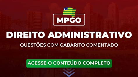 Mpgo Quest Es Obrigat Rias De Direito Administrativo Gabarito