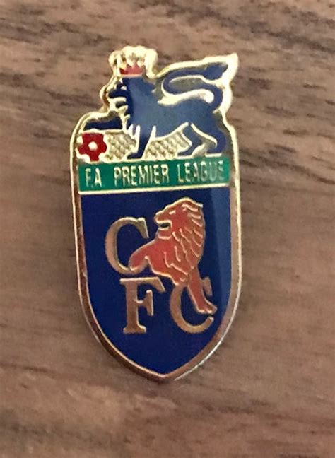 F A Premier League Chelsea Fc Enamel Pin Badge Vintage Etsy