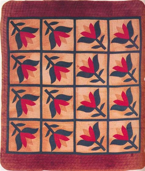 Tulip Quilt Made By Mary Louvina Haas Milstead Alexander Co