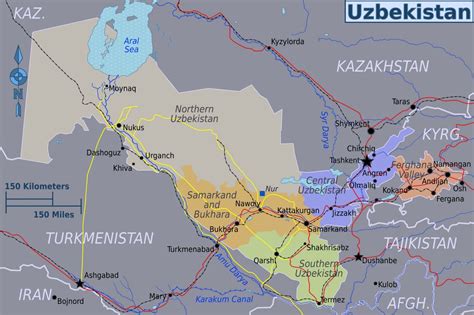 Large regions map of Uzbekistan | Uzbekistan | Asia | Mapsland | Maps ...