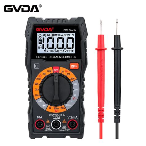 Gvda Digital Multimeter Dmm Voltmeter True Rms Ac Dc Ohm Voltage Meter