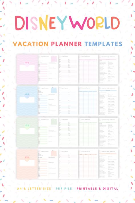 Disney world vacation planning templates walt disney world vacation ...