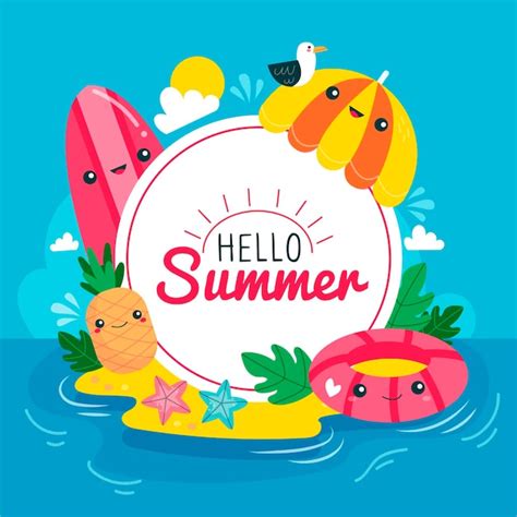 Premium Vector Hand Drawn Hello Summer Illustration