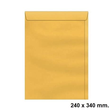 Envelope Saco 240x340mm Kraft Ouro Na Jb Papelaria