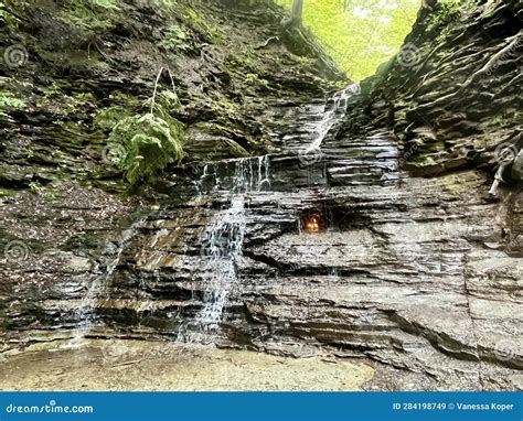 The Eternal Flame Waterfall In Chestnut Ridge Park Stock Image Image