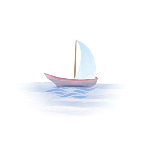 Sail Boat Cute Boat With Sails Over Marine Background Sailboat Travel