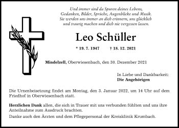 Traueranzeigen von Leo Schüller Allgäuer Zeitung