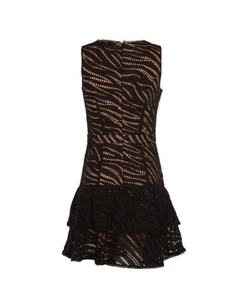 MICHAEL Michael Kors Zebra Eyelet Ruffled Mini Dress In Black Lyst