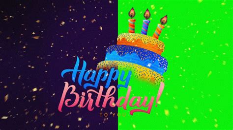 Beautiful Happy Birthday Wishes Animation Video Green Screen