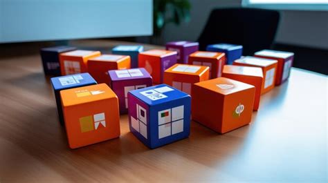 Premium Photo | Colorful Microsoft Office Suite Icons Cubes Display