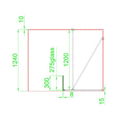 1400x900mm Black Grid Framework Wet Room Shower Screen Enclosure With 300mm Fixed Panel And