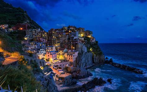 Manarola Night Italy Italy At Night Hd Wallpaper Pxfuel