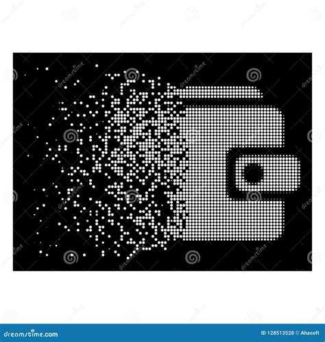 Icono De Semitono Fracturado Blanco De La Cartera De Bitcoin Del Pixel