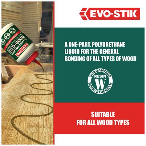 Polyurethane Interior Exterior Liquid Wood Glue 500ml Evo Stik CPC