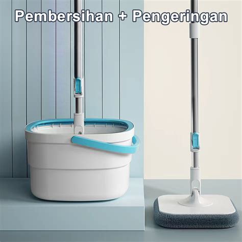 Jual Alat Pel Lantai Putar Lap Pel Peras Otomatis Kain Pel Microfiber