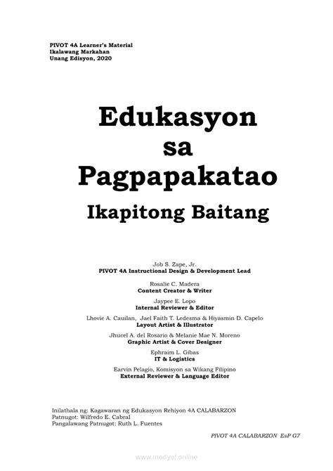 Edukasyon Sa Pagpapakatao Esp Modyul Grade Modules Ako Ngayon Vrogue 197064 Hot Sex Picture