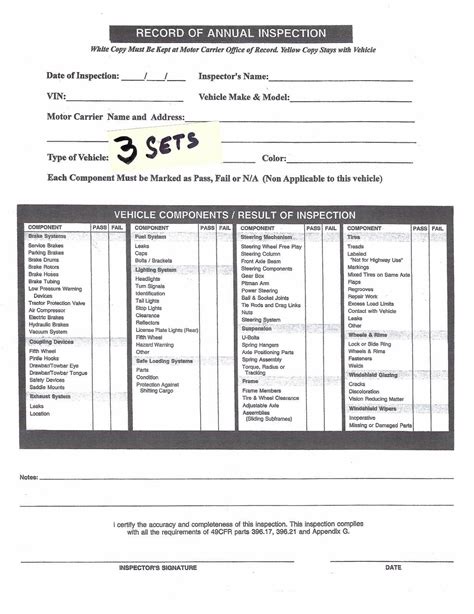 Annual Dot Truck Inspection Forms | Hot Sex Picture